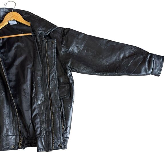 Vintage 90's Flight Path Leather Motorcycle Jacket Small Black - Picture 6 of 16